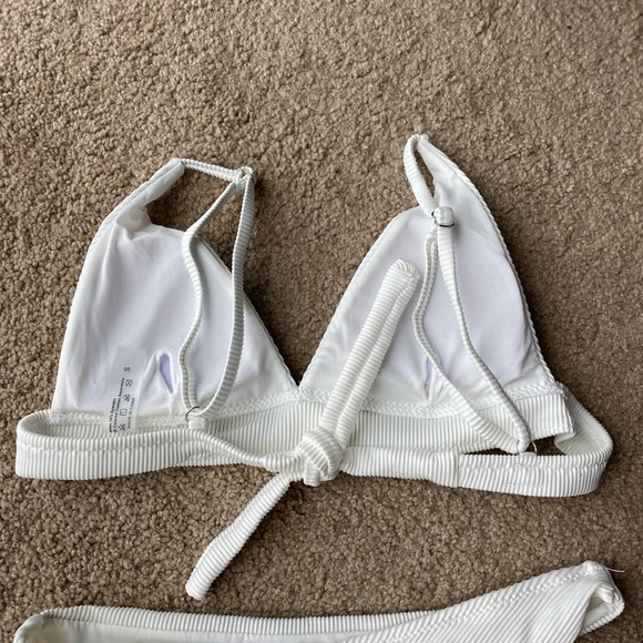 White Ribbed Cheeky Bikini Set - Picture 7 of 8